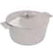 Martha Stewart 5qt. Warm Gray Enameled Embossed Stripe Cast Iron Dutch Oven with Lid